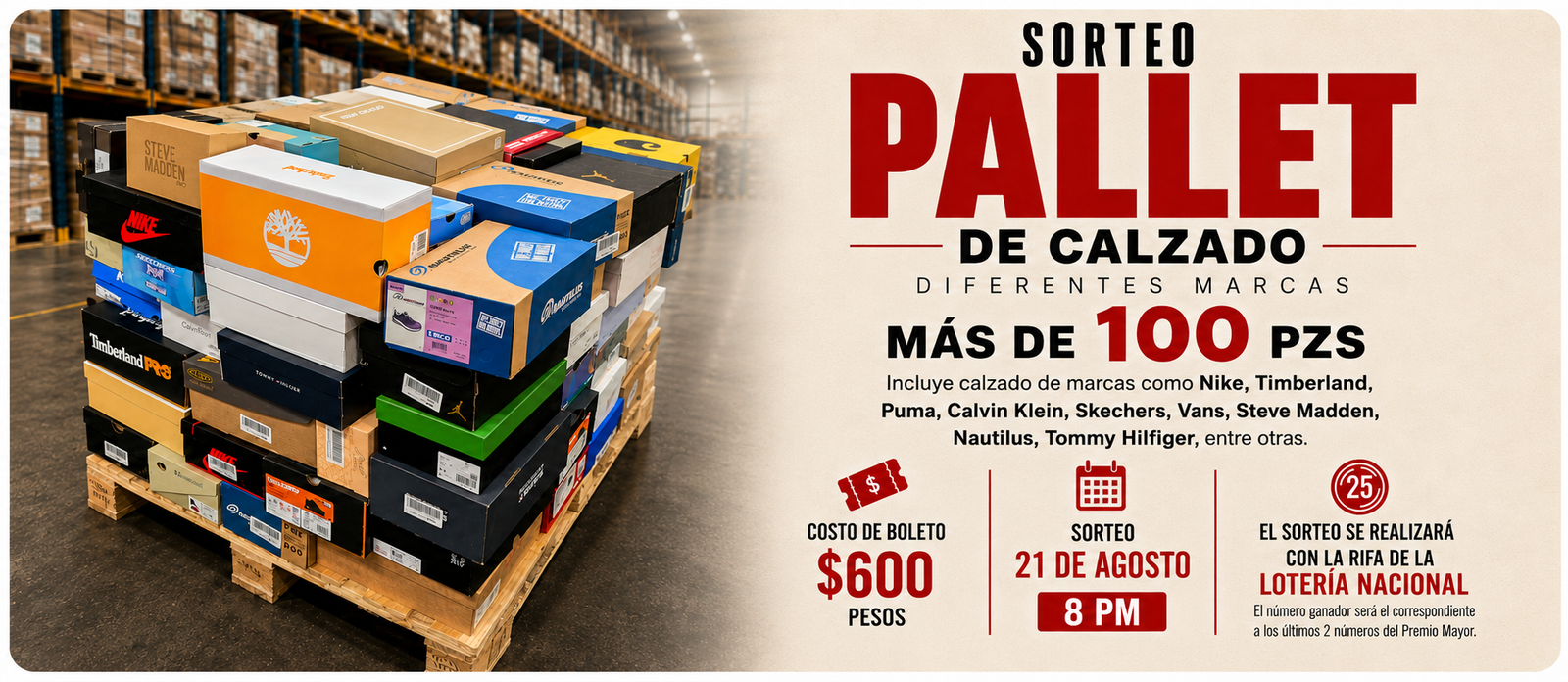 SORTEO | PALLET DE CALZADO + De 100Pzs